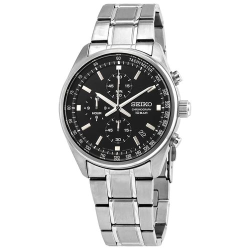 Chronograph Quartz Black Dial Mens Watch SSB379
