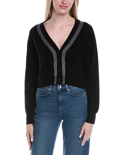 Lurex Trim Wool & Cashmere-Blend Cardigan