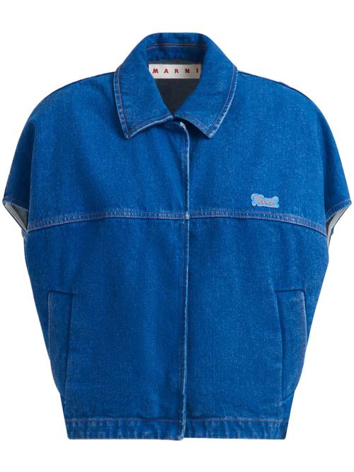 Short-sleeved denim jacket - Blue