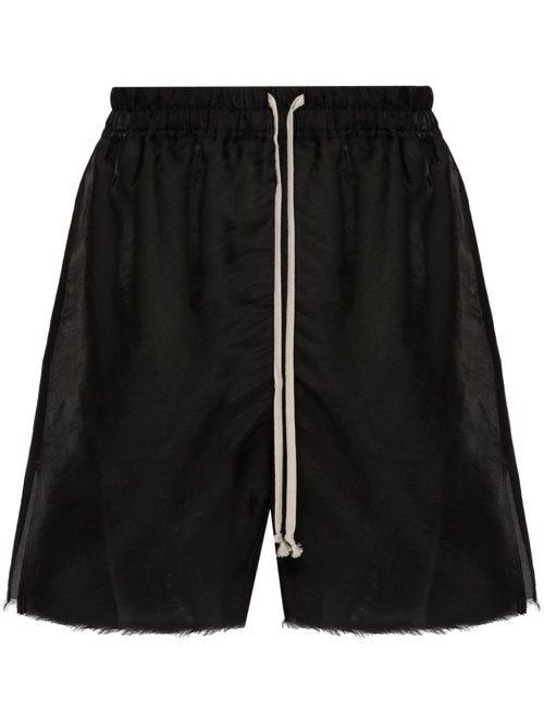 Semi-sheer silk blend shorts - Black