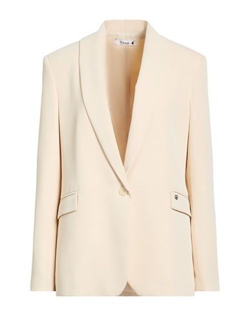 Woman Blazer Cream Size M Polyester, Elastane