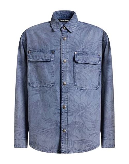 Man Denim outerwear Blue Size M Cotton, Polyester