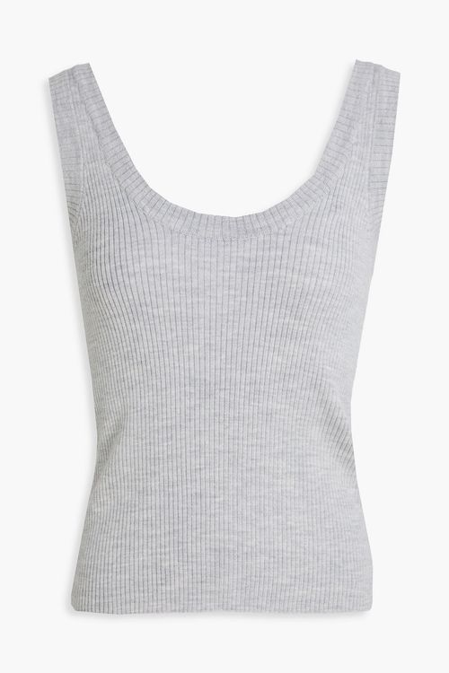 Ribbed wool and cashmere-blend tank - Gray - 3XL