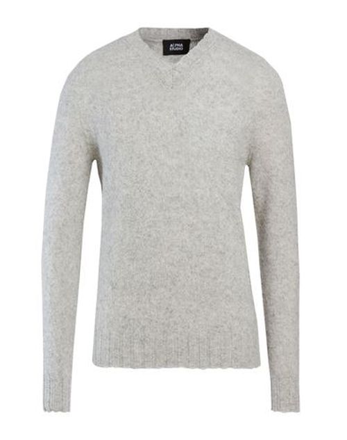 Man Sweater Light grey Size 38 Wool