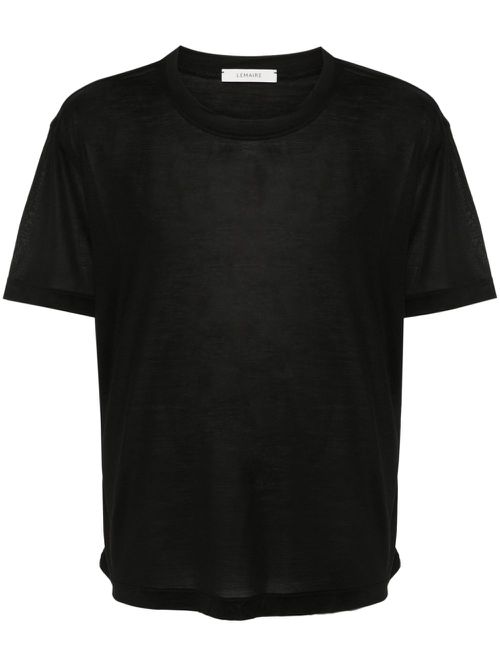 Sheer silk T-shirt - Black
