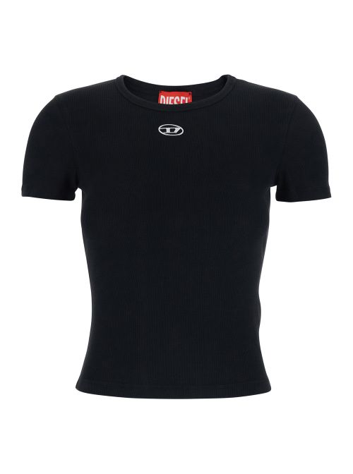 Logo-Embroidered Cotton T-Shirt — Black
