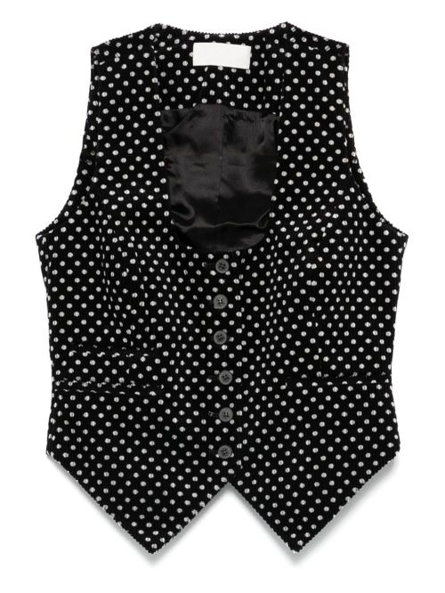 Nadia polka-dot waistcoat - Black