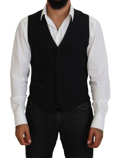 Virgin Wool Vest — Black