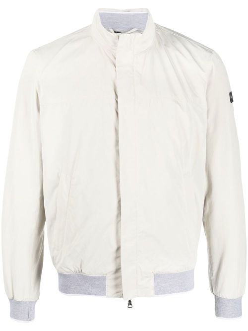 High-neck zipped lightweight jacket - Neutrals