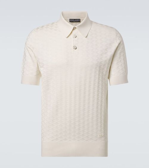 DG knitted silk polo shirt