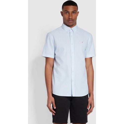Farah Mens Sky Blue Brewer Striped Shirt - Large