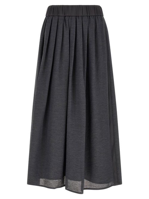 Pleated Lyocell Skirt — Charcoal