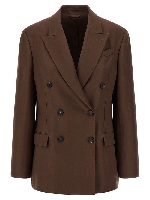Double-Breasted Blazer Blazers Brown