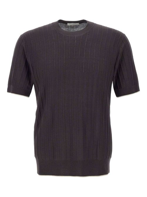 Silk-blend T-shirt - Brown