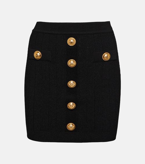 High-rise knit miniskirt