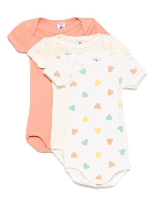 Petit Bateau cotton bodysuits (set of three) - White