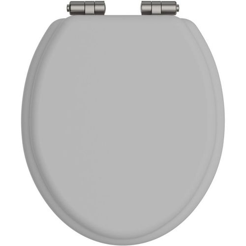 Toilet Seat With Soft Close Brushed Nickel Hinges