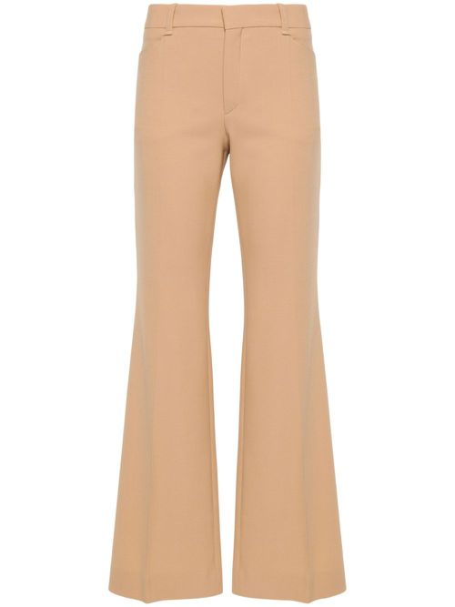 Wool-blend flared trousers - Neutrals