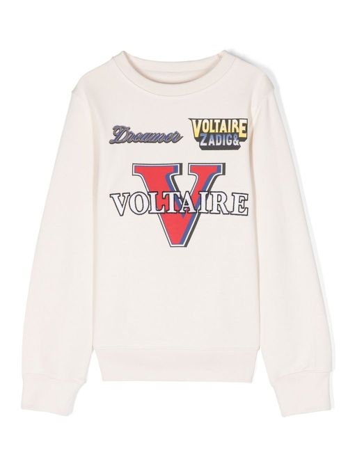 Embroidered-logo cotton sweatshirt - Neutrals