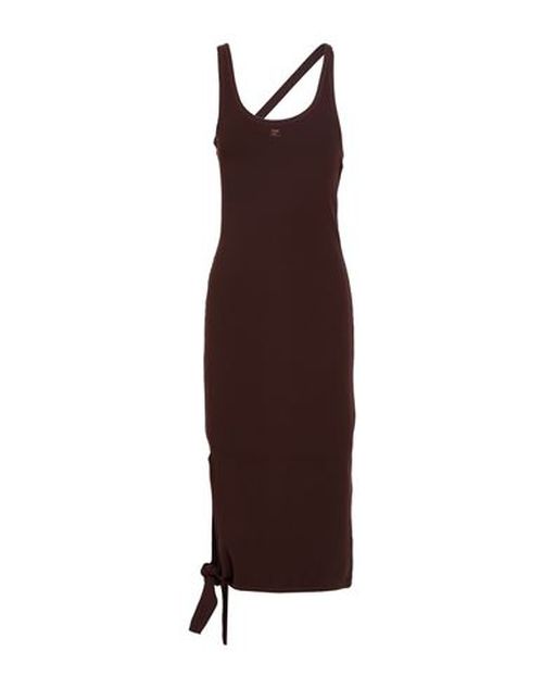 Courrèges Woman Midi dress Chocolate brown Size S Viscose, Polyester