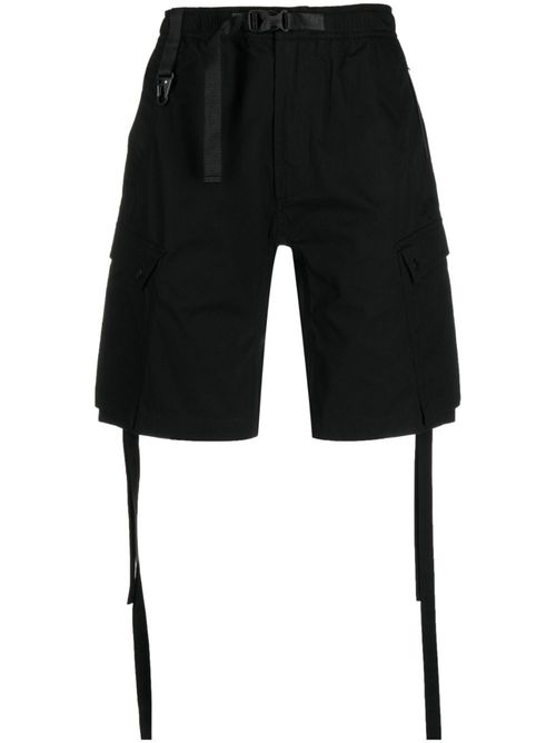 Strap-detail cargo shorts - Black