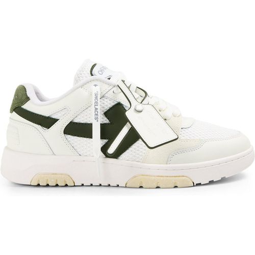 Off-White Mens Off White Slim Low Calfskin Leather Trainers in White/Olive