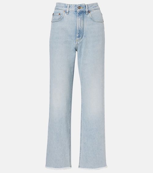 Mid-rise straight jeans