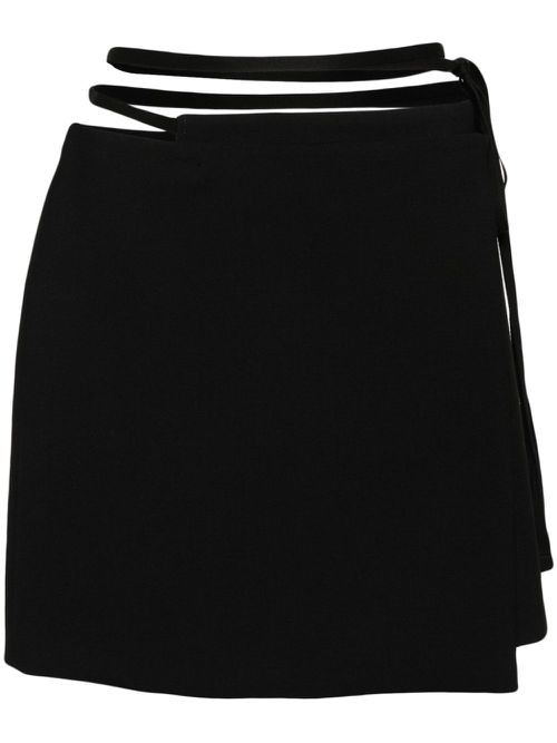 Asymmetric wrap mini skirt - Black