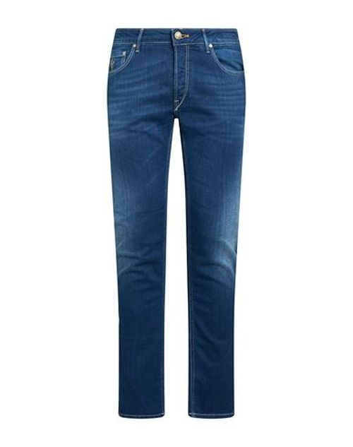 Man Jeans Blue Size 34 Cotton, Elastomultiester, Elastane