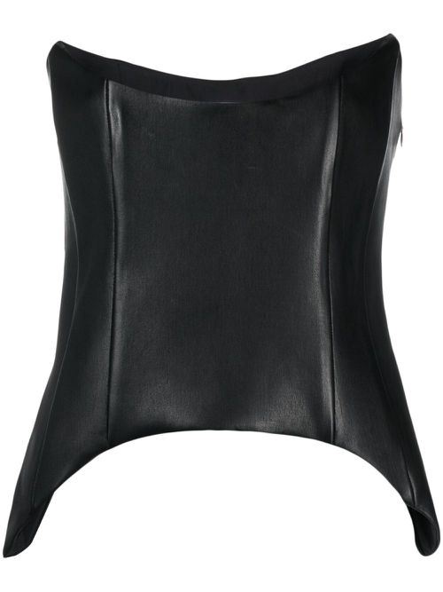 Leather bustier top - Black