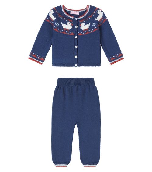 Baby Mavi wool cardigan and pants set