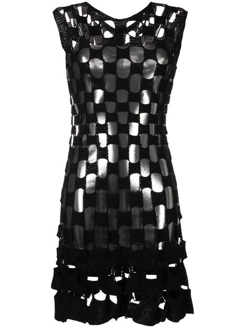 Cut-out knit mini dress - Black