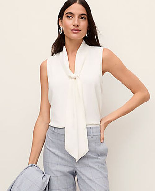 Ann Taylor Bow Neck Shell Top