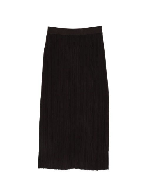 Ribbed Wool Knit Skirt — Black