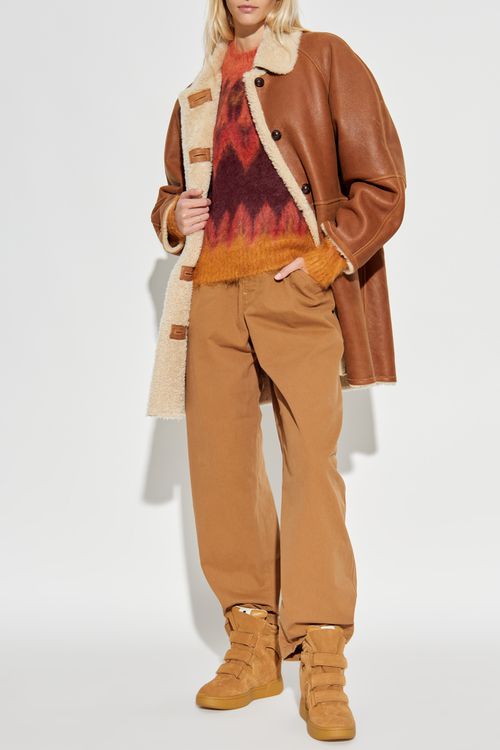 Shearling Coat `Berthie`, Women's, Brown