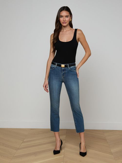 Sada Cropped Slim-Leg Jean In Fair Oak