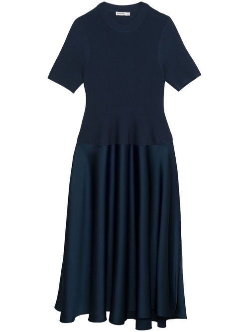 Marionne knitted-panel midi dress - Blue