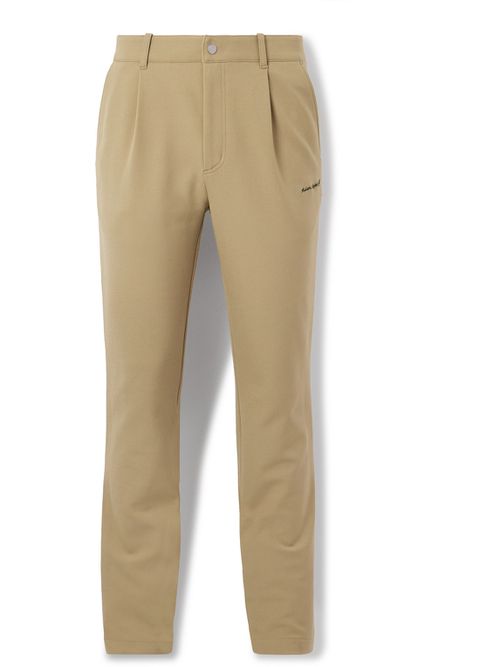 Tapered Logo-Embroidered Twill Golf Trousers - Men - Brown - L