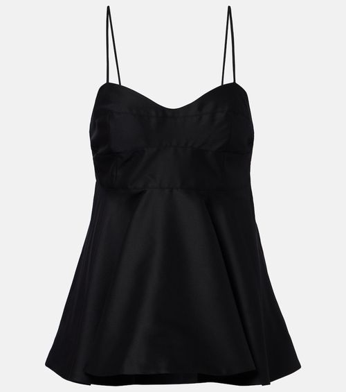 Róhe Peplum wool and silk bustier top