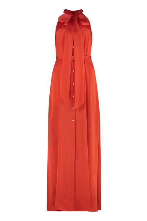 Pussy-bow Silk Shirtdress