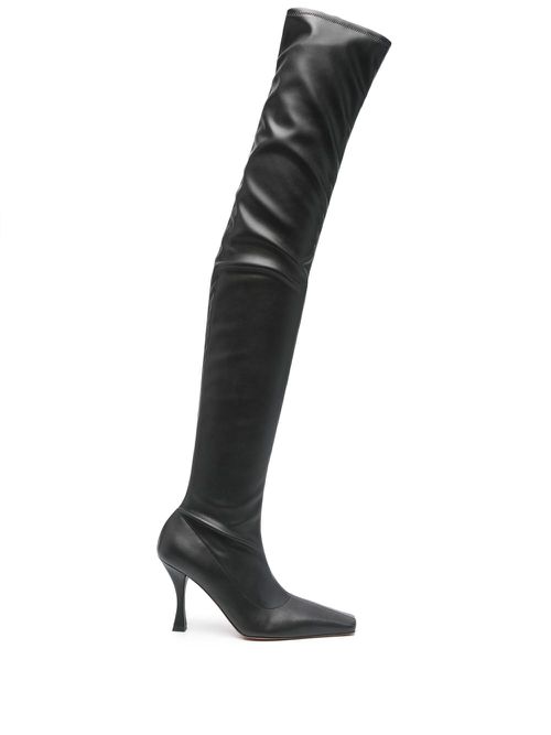 95mm Trap knee-high boots - Black
