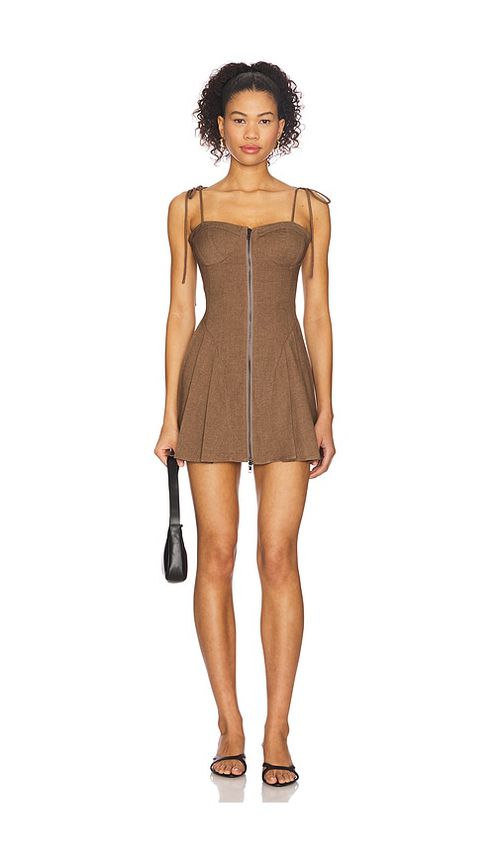 Superdown Elanor Mini Dress in Brown.  XS. Also in L, M, S