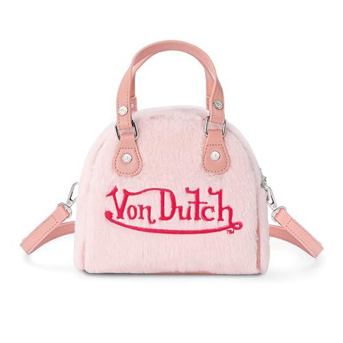 Von Dutch Womens Furry Bowling Bag – Stylish Women's Handbag with Adjustable Strap