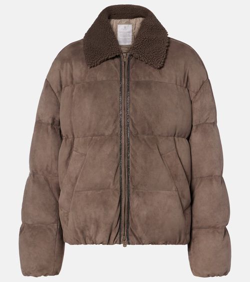 Suede down jacket