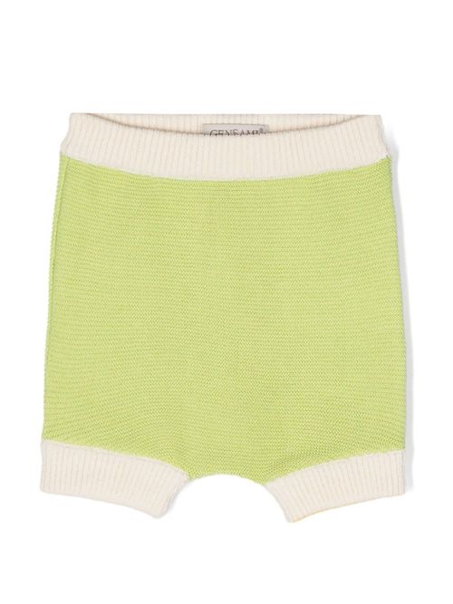 Contrast-trim knitted shorts - Green