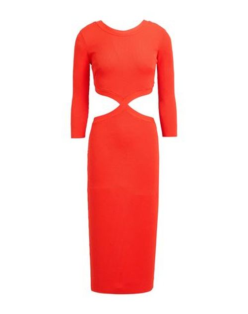 Elisabetta Franchi Woman Midi dress Coral Size 6 Viscose, Polyester