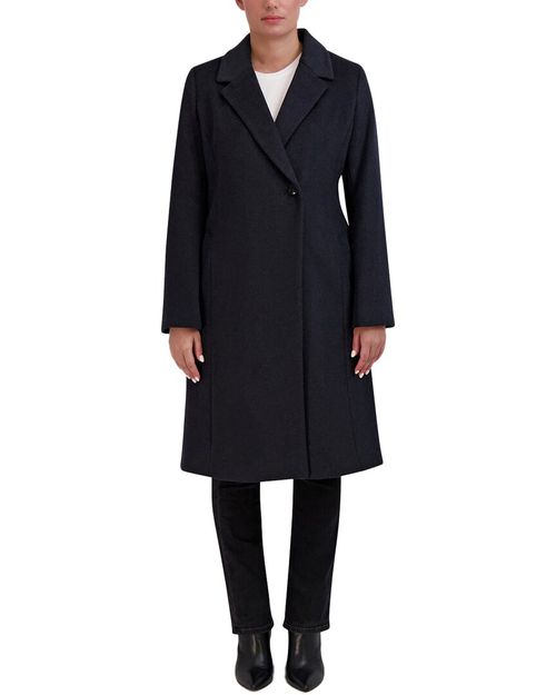 Signature Slick Asymmetric Wool-Blend Coat