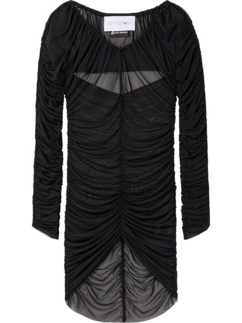 Black Cut-out Mesh Top