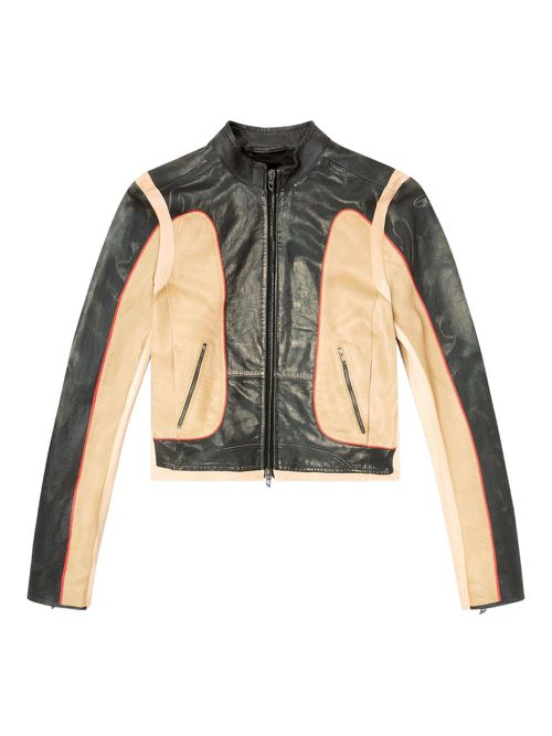 L-Oonie panelled leather jacket - 9XX