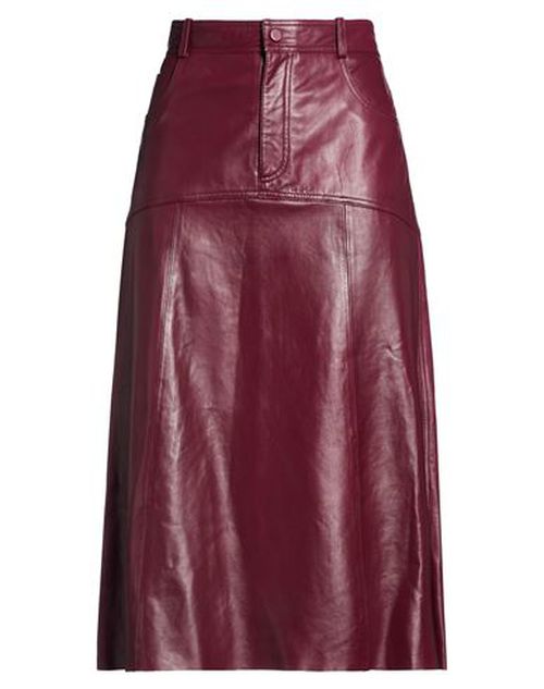 Woman Midi skirt Burgundy Size 8 Lambskin